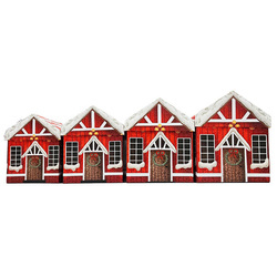 Zestaw 4 pudełek domek świąteczny - opakowanie prezentowe