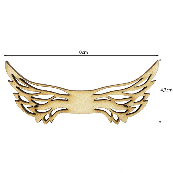 Skrzydełka drewniane do aniołków ażurowe 10 x 4,3cm