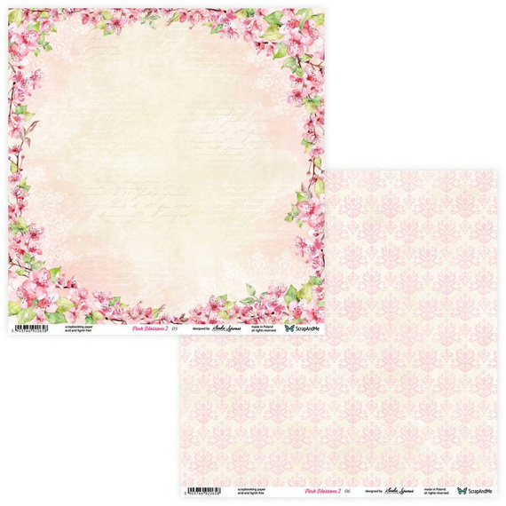 Zestaw papierów do scrapbookingu 30x30 - ScrapAndMe - Pink Blossom 2