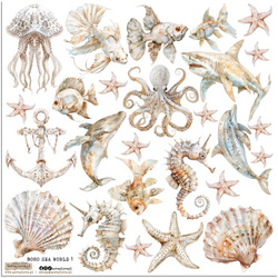 Naklejki papierowe - ScrapLove - Boho Sea World 1 morskie zwierzątka