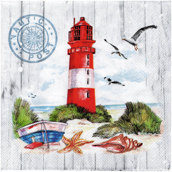 Serwetka do decoupage 33x33cm - Lighthouse latarnia morska