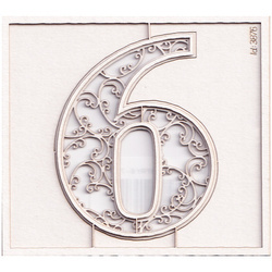 Tekturka monogram 6 - Monograce - 7cm - Scrapiniec