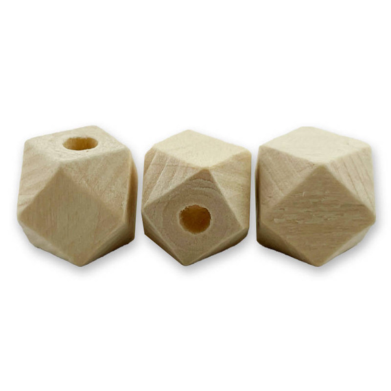 Koraliki drewniane geometryczne 12mm 30 sztuk