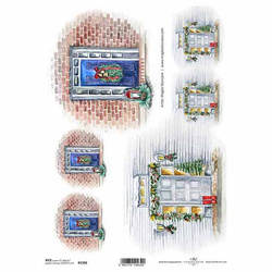 Papier ryżowy do decoupage A4 ITD-R1506 Boże Narodzenie drzwi
