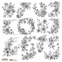 Naklejki papierowe - ScrapLove - Black Flower 1 kwiaty