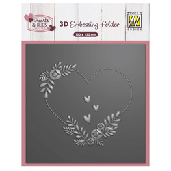 Folder do embossingu - Nellie's Choice - EF3D104 ramka serce z  kwiatami