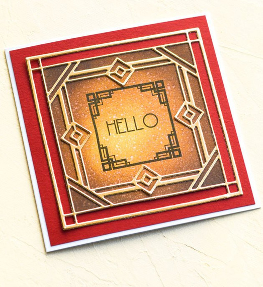 Wykrojnik - Poppystamps - Deco Victor Square - art deco ramka