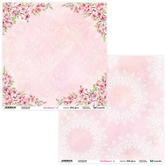 Zestaw papierów do scrapbookingu 30x30 - ScrapAndMe - Pink Blossom 2
