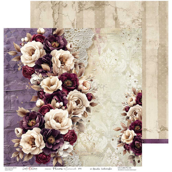 Zestaw papierów do scrapbookingu 30x30 - Craft o'clock - Plum & Caramel