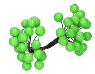 Jarzębina dekoracyjna zielona na druciku - 1 gałązka