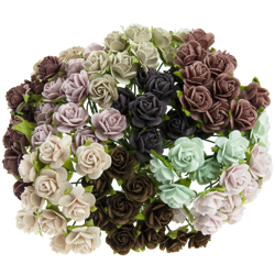 Różyczki otwarte - mix vintage 25mm - 100szt