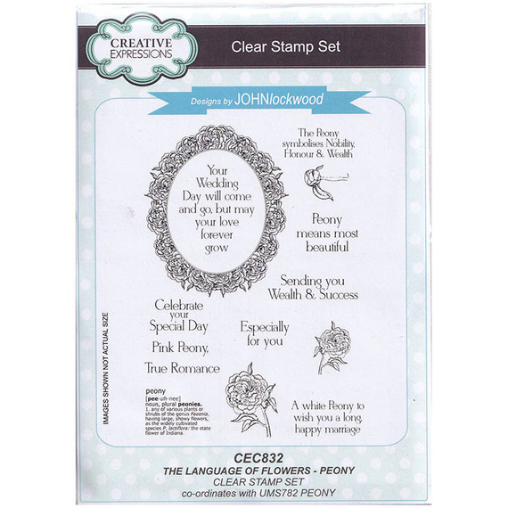 Stempel - Creative Expressions - Peony - ramka peonia peonie