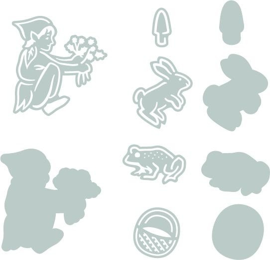 Wykrojnik Sizzix Thinlits - Fairy elf królik żaba