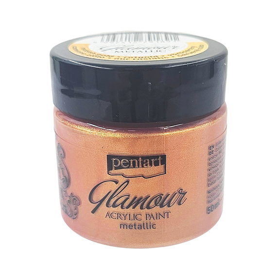 Farba akrylowa Glamour - Pentart - metaliczne czerwone złoto 50ml