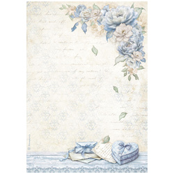 Papier ryżowy A4 - Stamperia - Timeless Heart box pudełko serce kwiaty
