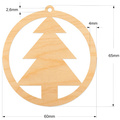 Drewniana ozdoba zawieszka bombka 6 cm Decor - z choinką