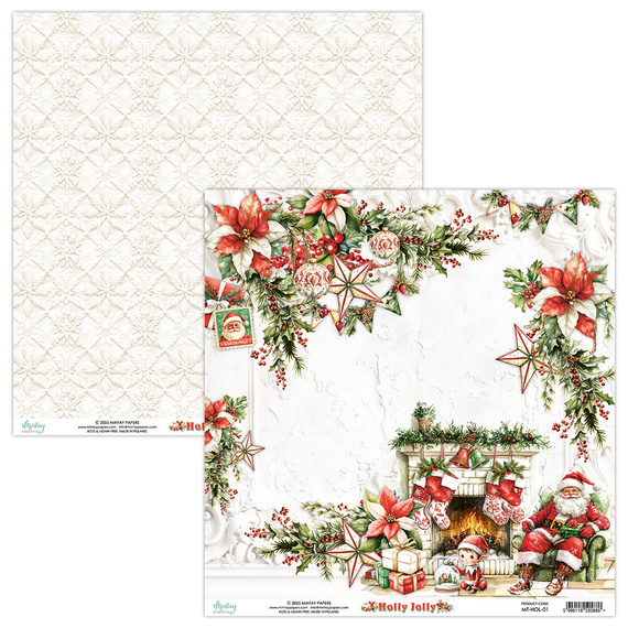 Papier do scrapbookingu 30x30 - Mintay - Holly Jolly 01