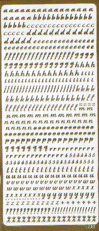 Naklejka ozdobna - małe litery złote