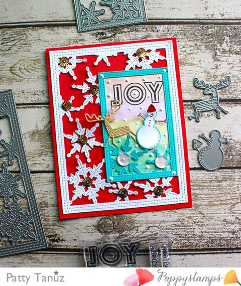 Wykrojnik - Poppystamps - Whittle Snowman - bałwanek