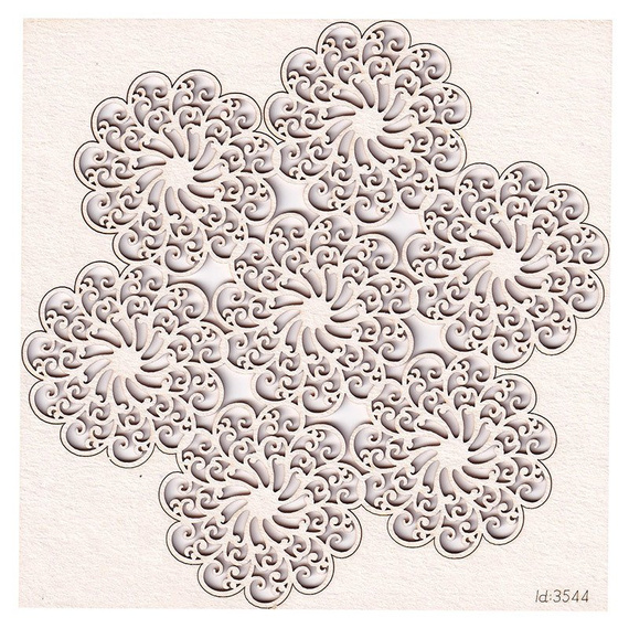Tekturka Doily Lace - 7 rosettes doily - serwetka z 7 rozetek - Scrapiniec