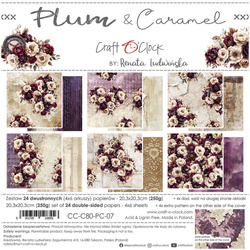 Zestaw papierów do scrapbookingu 20x20 - Craft o'clock - Plum & Caramel