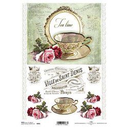 Papier ryżowy A4 do decoupage ITD-R0491 filiżanka, patera