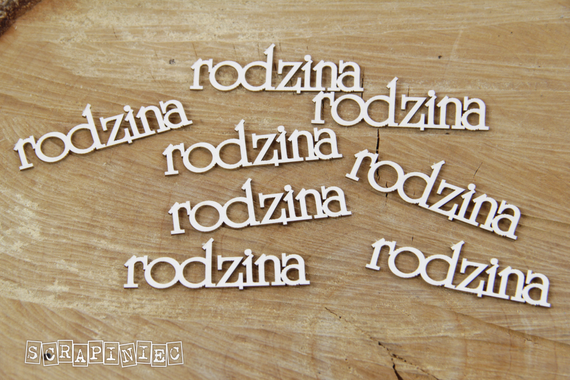 Tekturka Rodzina zestaw 10 napisów - Scrapiniec