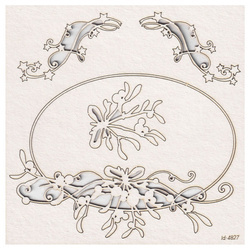 Tekturka - Mistletoe - duża owalna ramka - Scrapiniec - jemioła
