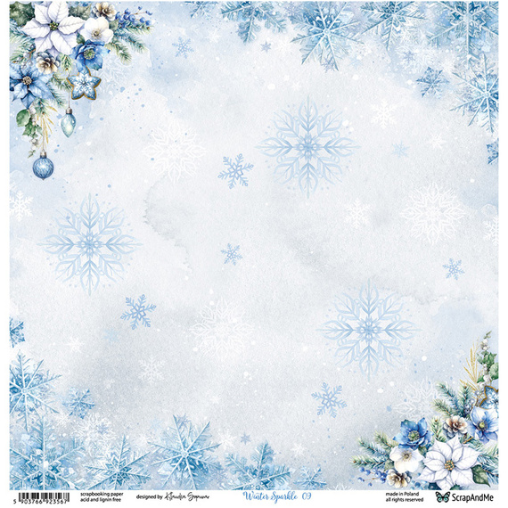 Papier do scrapbookingu 30x30 - ScrapAndMe - Winter Sparkle 09/10