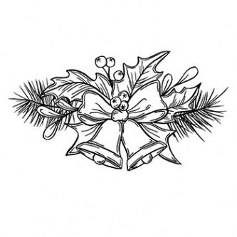 Stempel polimerowy - Stroik 2 - gałązka z dzwoneczkami - Agateria