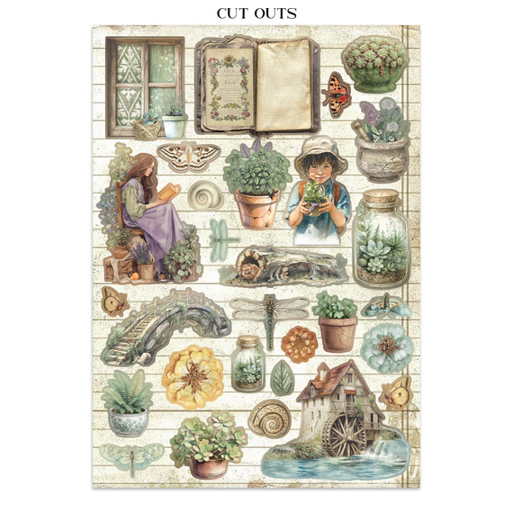 Zestaw papierów, naklejek i elementów Junk Journal - Herbarium Silvae - Stamperia