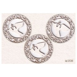 Tekturka Chrzest gołąb mały 02 Innocence 3szt  - Scrapiniec