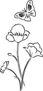 Stempel - Memory Box - Delicate Flight CS2043F kwiaty i motyl