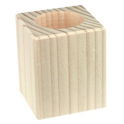 Świecznik drewniany kwadratowy bukowy wysokość 7cm