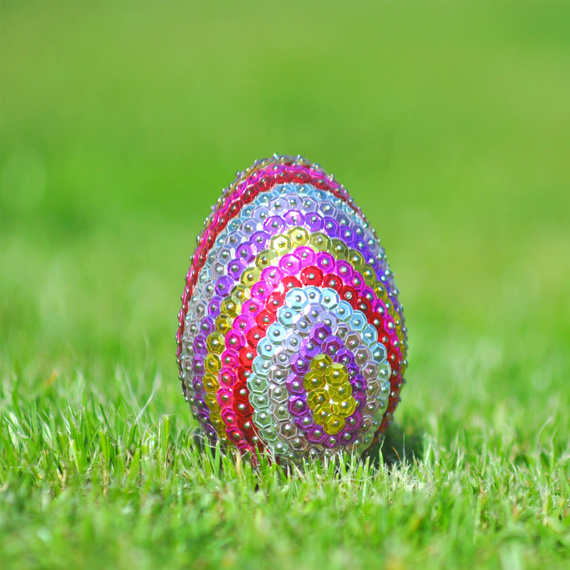 Zestaw kreatywny Wielkanoc - jajka styropianowe, wstążki, cekiny