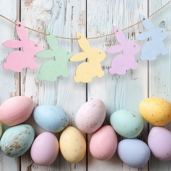 Drewniana ozdoba zawieszka Zajączek - zestaw 10 sztuk