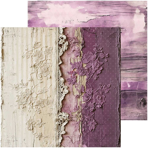 Zestaw papierów do scrapbookingu 20x20 - Craft o'clock - Plum & Caramel mix