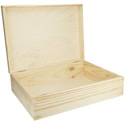 Duży drewniany pojemnik - kasetka, pudełko, baza do dekoracji 34×25 ×10 cm