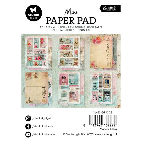 Zestaw papierów z elementami do scrapbookingu A7 - Blooming Nature