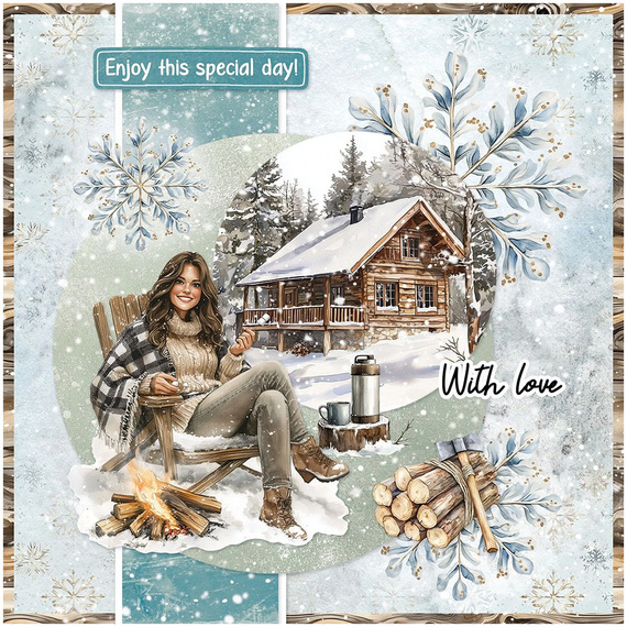 Zestaw papierów do scrapbookingu z elementami A4 - Snowy Winter Days