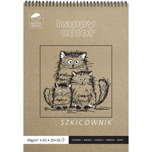 Szkicownik - kołonotes A3 40ark 80/90g - Happy Color
