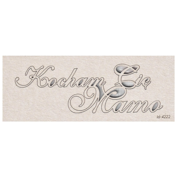 Tekturka - Kocham Cię Mamo - napis 4x12cm - Scrapiniec