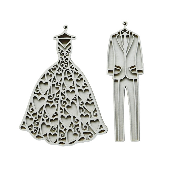 Tekturka suknia i garnitur z tłem - Kreatywna Pracownia