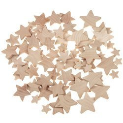Drewniane gwiazdki mix - 70szt