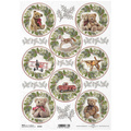Papier ryżowy do decoupage ITD-R1924 zabawki święta Boże Narodzenie
