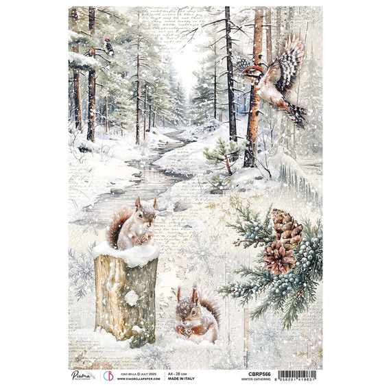 Papier ryżowy do decoupage A4 - Ciao Bella - Forest Tales Winter Gathering