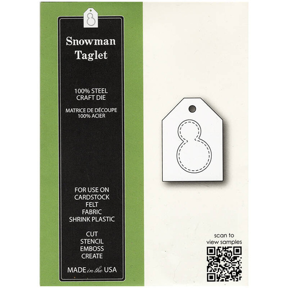 Wykrojnik - Poppystamps - Snowman Taglet - tag z bałwankiem