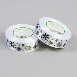 Tasiemka satynowa śnieżynki 25mm x 23m