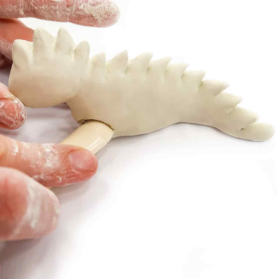 Zestaw kreatywny z gliną samoutwardzalną - potworki - farbki, narzędzia, pędzelki