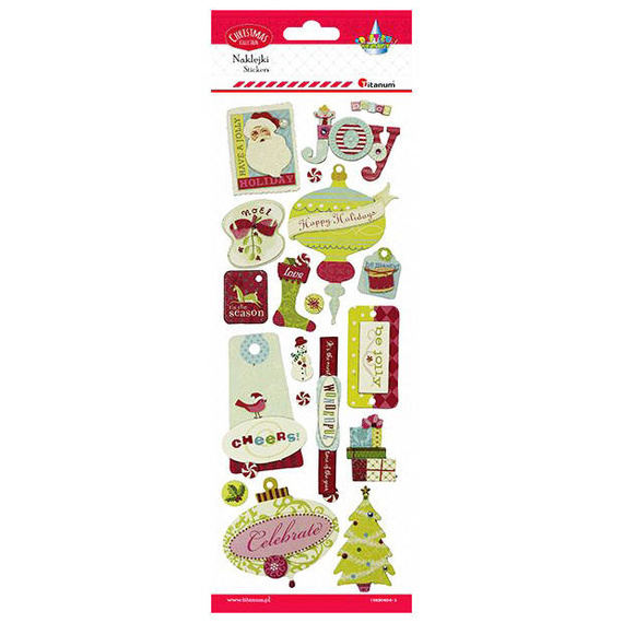 Naklejki świąteczne znaczki napisy zawieszki